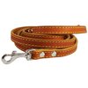 Genuine Thick Leather Classic Dog Leash 1/2" Wide 6 Ft, Small Breeds