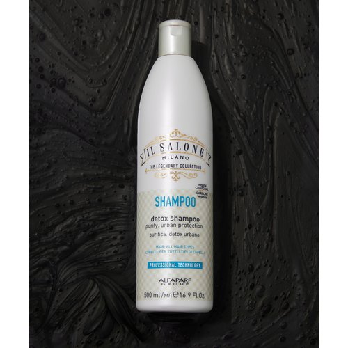Il Salone Milano Detox Shampoo for All Hair Types - Clarifying Shampoo with Charcoal Powder - Scalp Cleanser to Detox - Restores Broken Bonds & Adds Softness - Professional Haircare (16.9 oz / 500 ml)