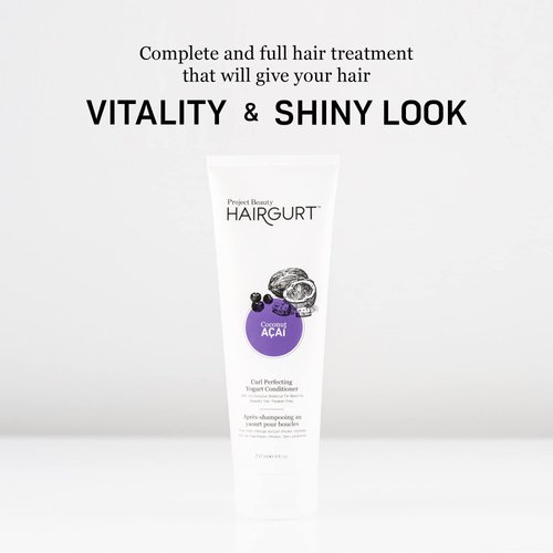 Hairgurt Curl Perfecting Yogurt Deep Conditioner For Curly, Coily and Wavy Hair Repair; For The Appearance Of Noticeably Thicker, Fuller Hair. Deep Conditioning Hair Treatment. (8 Oz)…