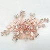 Lismyakey Wedding Hair Comb Clip Handmade Rhinestone Bridal Hair Comb Piece Brides Wedding Hair Piece Headpiece for Women (Gold)