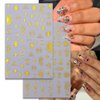 8 Sheets Metallic Sun Star Nail Art Stickers Moon Nail Stickers 3D Self-Adhesive Gold Nail Decals Sun God Asterisk Snake Eyes Nail Design Stickers for Women Acrylic Nails DIY Decoration Supplies