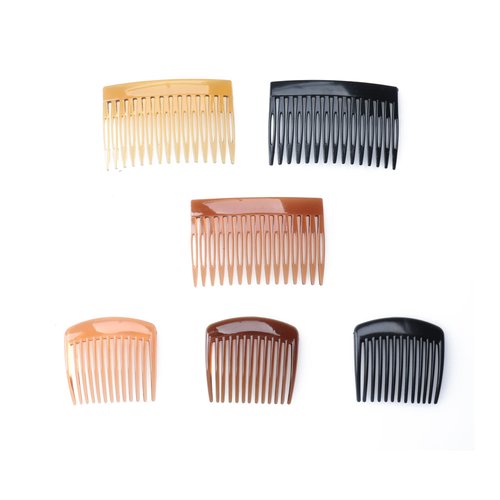 Ruwado 6 Pcs Hair Side Comb with Teeth Multi Size Color Curved Plastic French Twist Comb Hair Clip Accessories for Women Girls Long Straight Curly Fine Hair