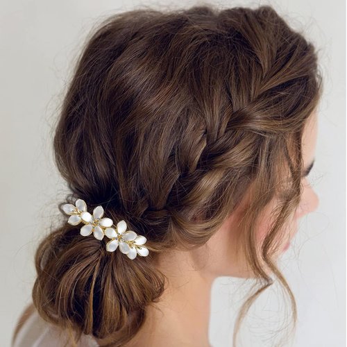 E EMZHOLE Vintage Hair Barrettes,Opal Hair Clips Sparkly Glitter Rhinestones Flowers Hairpin French Style Hairclips Vintage Hair Accessoires for Women and Girls