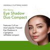 Honeybee Gardens Mini Skinny Duo Eye Shadow Compact in Canterbury and Porcelain, Longlasting, Refillable & Customizable, Vegan, 26mm Pans