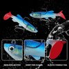 QYQBOON Soft Fishing Lures 6Pcs Pre-Rigged Jig Head Paddle Tail Soft Plastic Swimbaits for Bass Trout Walleye Crappie Fishing Gear and Equipment for Saltwater Freshwater
