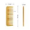 MoyRetty 2 Pieces Bamboo Hair Comb Wide Tooth Brush Handmade of Natural Bamboo Wood Anti-Static For Detangling and Styling Wet or Dry Curly Thick Wavy or Straight Hair For Men or Women