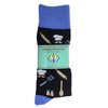 Urban Peacock Men's Novelty Fun Crew Socks for Dress or Casual - Multiple Patterns Multi-Pair Options (Chef - Black with Blue, 1 Pair)