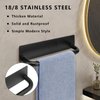 ICEICE Stainless Steel Adhesive Towel Holder - Peel and Stick, No Drill Waterproof Hand Towel Rack for Bathroom, Kitchen - Self-Adhesive Command Strip, Durable and Easy to Install, 9 Inch Black