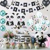 Welliboom Cute Cartoon Panda Birthday Party Supplies with Banner, Children Party Decoration, Children Panda Themed Birthday Party Decoration Full Birthday Set 65PCS For Birthday Party