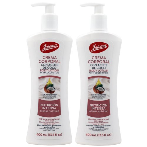 JALOMA Body Lotion with Coconut Oil, Hydrates and Softens your Skin, 2Pack, 13.5 Fl Oz Each Bottle