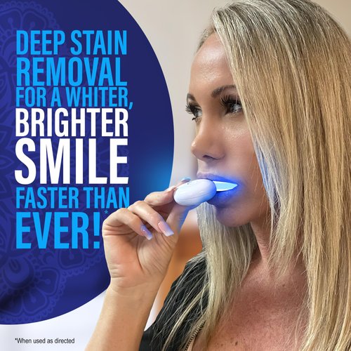 GuruNanda Professional Teeth Whitening Wireless Kit with LED Light & Whitening Pen, Helps Remove Surface Stains from Coffee, Food, Soda, 40 Treatments