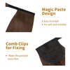 SEGO Ponytail Extension Human Hair Real Human Hair Clip In Wrap Around Long Straight Ponytail With Magic Paste Pony Hairpieces for Women -22 Inch 95g 4 Medium Chocolate Brown