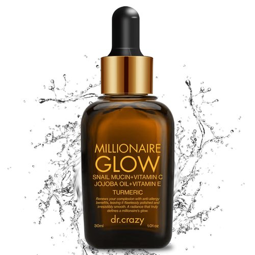 Millionaire Glow | Snail Mucin | Niacinamide | Anti aging Face Serum for Dull Skin, Hydrating, Repairing, Firming | Glow Drops | Vitamin C | Dark Spot Care | Tone, Firm & Repair, Glow Serum 30ml