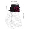 Small Top Hat Black Veil Hair Clip Flower Decor Top Hat Hair Accessories for Masquerade and Halloween