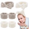 Casoty 6 Pcs Spa Headband Face Wash Headband and Wristband Set, Microfiber Wrist, Spa Headband and Wristband Set, Face Washing Wristbands, Hair Headband Face Wash Wristbands for Washing Face