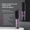 Mindrain Mini Cordless Hair Straightener Brush, Portable Straightening Brush, Only 230g, Lightweight to Carry Out, 5200mAh, USB Rechargeable, Anti-Scald, Gifts for Women, lovers or friends. (Black)
