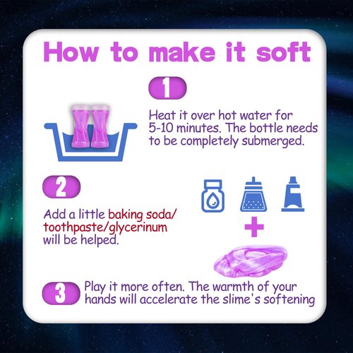 GHOBROFY Galaxy Slime 2 Pack, Stress Relief Clear Slime for Kids Education, Slime Party Favors Soft and Non Sticky Crunchy Slime for Girls and Boys, Pink