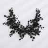 Kercisbeauty Black Rhinestones Crystal Beads Headband Adjustable Handmade Hair Jewelry for Women Girls Wedding Bridal Hair Styling Jewelry