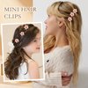 Atoden Mini Flower Hair Clips Pink Small Claw Clips for Thin Fine Hair 24Pcs Mini Jaw Clips Cute Tiny Floral Clips for Bangs Decorative Hair Accessories for Women Girls