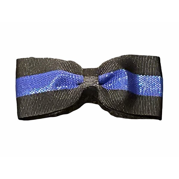 Police Hair Bow, Police Bow, Thin Blue Line Bow, Girls Hair Accessory, Partially Lined Alligator Hair Clip, Law Enforcement Officer Hair Bow