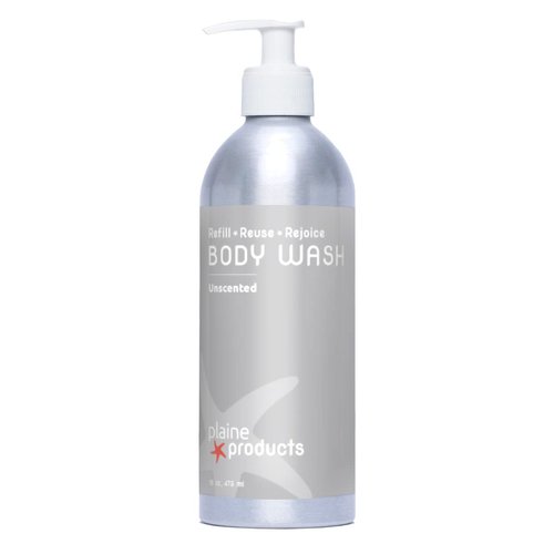 Plaine Products Refillable Unscented Body Wash, 16 oz (Original (with pump))