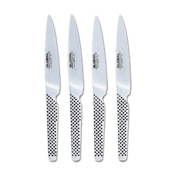 Global GSF-4023-4 Steak Knife Set, 4 Pieces, Silver