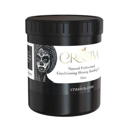 Crasiva Natural Hair Gel, Professional Protien-Rich Megahold Conditioning & Shining Jam, 16 oz, Clear
