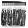 Combs in Bulk Individually Wrapped, Black Combs in Bulk, 30 Pack Combs Bulk, 7 inch Double Tooth Hair Pocket Comb, Bulk Combs for Homeless, Charity, Care Pack (30, Black)