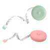 2 Pack Soft Automatic Retractable Tape Measure.60inch/150cm Body Waist,Tailor Sewing Craft, Cloth Fabric Measurement Digital Tape,Mini Collectible Pocket Kids Measuring Tape Tool(Green Pink)