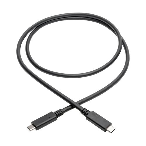 Tripp Lite USB C Cable w/ 5A Rating 20V (100W) 10 Gbps M/M USB 3.1 Gen 2 USB Type C USB-C USB Type-C 3ft 3' (U420-003-G2-5A), Black