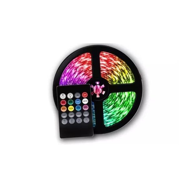 LAX USB LED Light Strip with Remote, RGB DIY Colors TV LED for Gaming Lights, Ambient Lighting Kit (15 Feet)
