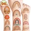 Boho Rainbow Temporary Tattoos Birthday Party Supplies Decorations 96 PCS Tattoos Stickers Bohemian Cute Party Favors Kids Boys Girls Gifts Ideas Classroom School Prizes Themed