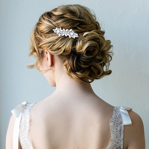 WHAVEL 2PCS Pearl Hair Barrettes for Women, Pearl Hair Clips Rhinestone French Barrette Hair Clips Bridal Hair Pins Decorative Hair Accessories for Women Bride (Silver)
