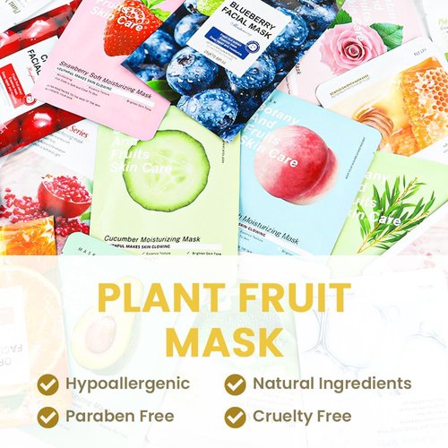 AMY'S DIARY 6 PCS Real Nature Hydrating Face Mask, Hyaluronic Acid, Vitamin C and E, Chamomile, Korean Beauty Essence Facial Paper Sheet Mask for Skin Care Moisturizing (Honey)