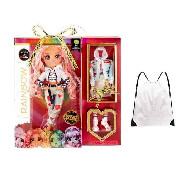 Rainbow High Kia Hart Fashion Doll Love Hearts Red Premium Collector Doll w/ 2 Mix & Match Outfits