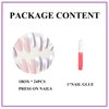 MERVF Coffin Press on Nails Long Fake Nails Ballerina Glue on Nails with Cat Eye Design Glossy 24pcs Ombre Artificial Acrylic Nails for Women