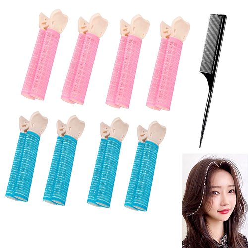8pcs Volumizing Hair Clips, GetALift Instant Hair Volume Clip, Natural Hair Volume Clips for Roots, Volumizing Velcro Hair Clips for Women Girls, Volumizing Roller Clips-Pink & Blue