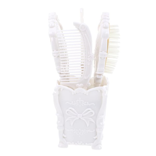 Luxshiny Vintage Handheld Mirror Hair Care Vintage Hand Mirror Hair Brush Set With Holder Vintage Hair Brush Set,Rat Tail Comb Makeup Kits Womens Wallet