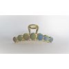Long gold metal and rainbow glitter circles hair claw clip