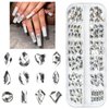 qiipii 120Pcs White Nail Rhinestones Crystal Clear 12 Shapes Big Gems Flatback Rhinestones K9 Glass Stones Nail Art Diamonds Crystals jewels Nail Charms for Arylic Nails Face Eyes Makeup DIY Crafts