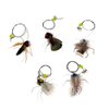 Tutuone Cat Feather Toy Refills Flies with Cord 5pcs Interactive Cat Toy Kitten Toys Teaser Wand Attachments Refills Cat Fishing Pole Toys (5pcs Refills)