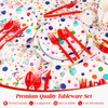 Happy Birthday Party Supplies Set, Happy Birthday Polka Dots Decorations Plates, Disposable Paper Plates Napkins Cups Tableware for Birthday Party Decorations, Serve 24