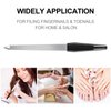 12 Pcs Metal Nail File 6.7 Inch Nail File Stainless Steel Nail File Double Sides Metal Sapphire File with Anti Slip Handle Fingernails Toenails Manicure File for Woman and Men (Black)