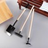 3Pcs/Set Miniature Garden Tools 1:12 Mini Shovels and Rake Farm Tools Fairy Garden Dollhouse Accessories Small Ornament Resin Model (Black)