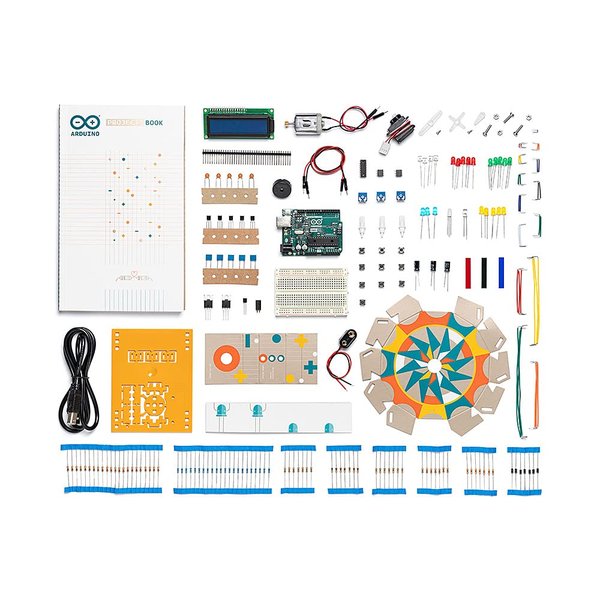 Official Arduino Starter Kit [K000007] (English Projects Book) - 12 DIY projects with all necessary electronic components and instructions - origianl kit by Arduino from Italy