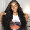 Sedbud Wear and Go Glueless Wig 5x5 Deep Wave Lace Front Wigs Human Hair Pre Plucked Pre Cut 180% Density Glueless Wigs Human Hair for Women Natural Black 28 Inch