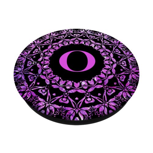 Cell Phone Pop Up Grip Holder,Monogram Mandala Pink Purple O PopSockets Grip and Stand for Phones and Tablets