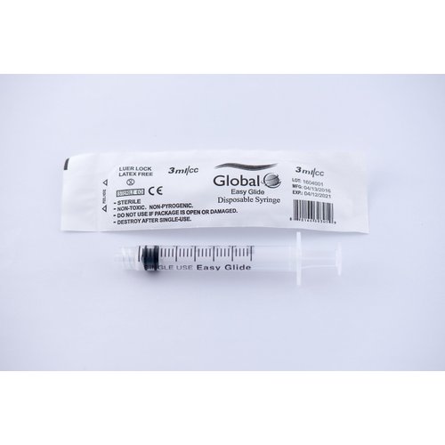 3cc Luer Lock Syringe (No Needle), Box of 100