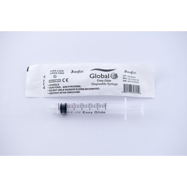 3cc Luer Lock Syringe (No Needle), Box of 100