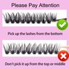 Cluster Lashes 240pcs 40D DIY Eyelash Extension D Curl Long Individual Lashes Mixed Tray Faux Mink Lash Clusters Extensions 0.07 0.10 Black (40D-0.07D-9-16mm)